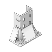 MODULAR SOLUTIONS MOUNTING FOOT 3 SIDED FOR 45MM X 90MM STAINLESS STEEL HARDWARE PARTICALLY ENCLOSED